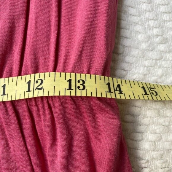 Ann Taylor Loft Pink Sleeveless Ruffle Neck Midi Dress Rayon/Lyocell Size M - Picture 8 of 9